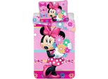 Jerry Fabrics Biancheria Da Letto In Cotone 140X200 Mini Minnie Mouse Fiori Federa 70X90