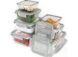 Classbach® Contenitori Per Alimenti In Vetro Con Coperchio | Set Di 7 | Adatti Per Forno Microonde Lavastoviglie Congelatore | Meal Prep Boxes In Vetro | C-FHD 4010 G