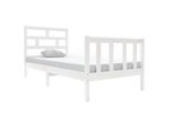 Vidaxl Letto In Legno Massiccio Di Pino Bianco 90X190 Cm