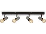 Lampada Da Soffitto Spot Orientabile 4Xe27 60W IP20 Argento Anticato Metallo Briloner