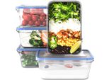Classbach® Contenitori Per Alimenti Con Coperchio | Set Di 5 | 100% A Prova Di Perdite | Meal Prep Boxes | Adatti Per Microonde, Lavastoviglie E Congelatore | C-FHD 4007 K