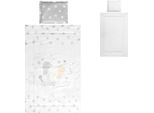Lorelli Biancheria Da Letto Per Bambini 3 Pezzi, Piumino 140 X 95 Cuscino 43 X 35 Lenzuolo 150 X 100 Grigio Argento