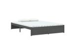 Vidaxl Letto In Legno Massiccio Grigio 140X200 Cm
