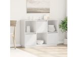 Vidaxl Credenza Bianca 110,5X35X80 Cm In Legno Di Pino Massiccio