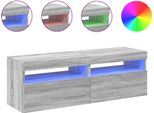Mobili Tv 2 Pezzi Con Luci Led Grigio Sonoma 60X35X40 Cm