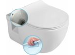 Wc Sospeso Brilla Cleanwash Con Doccetta Bidet, Senza Bordo, 36,5X53 Cm, Bianco