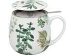 KöNitz My Favourite Tea KräUter Becher, Tasse, Teetasse, Mit Sieb Und Deckel, Porzellan, 420 Ml, 11 5 143 2135