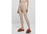 DáMské Leginy Urban Classics Ladies Rib Knit Leggings Lighttaupe - Xs