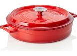 Casseruola In Ghisa Smaltata Lava Con Coperchio, Rosso, 3,5 Litri