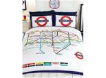 Rapport - Set Di Biancheria Da Letto, Mappa Metropolitana AG1481 (Letto Singolo) (Bianco)