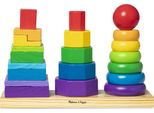 Melissa & Doug Impilatore Geometrico | Giocattolo Educativo | Giocattolo In Legno Con Forme | 2+ | Regalo Per Bambini O Bambine