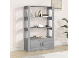 Credenza Grigia Sonoma 80X30X119,5 Cm Materiale A Base Di Legno
