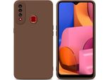 Cadorabo Cover Per Samsung Galaxy A20S Cover Protettiva In Tpu Marrone Custodia In Silicone Custodia Per Cellulare