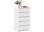 Cassettiera Bianca 60X36X103 Cm Materiale In Legno