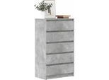 Cassettiera Grigio Cemento 60X36X103 Cm Materiale Legno