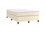 Vidaxl Struttura Letto A Molle Insacchettate Crema 120X200 Cm In Pelle Finta