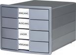 Han 10128-18 Cassettiera Impuls Karma - A4/C4, Cassetti Chiusi, Grigio Ecologico