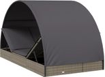 Lettino 2 Persone Con Tetto Grigio 211X112X140 In Poly Rattan