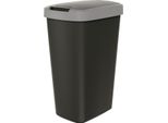 Portarifiuti 45L Con Coperchio Keden Compacta Q Nero Con Bordo Grigio Chiaro