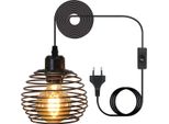 Zmh Lampada A Sospensione Vintage Lampada Da Tavolo Industriale - Nero 1,5M Lampada A Sospensione Con Interruttore Spina E27 Presa Lampada Retrò 1Fla Max.60W