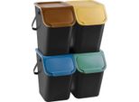 Set Di Contenitori Practic, Per La Raccolta Differenziata, 4X25L, Nero, Bini 10100599