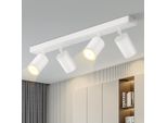 Zmh Led Plafoniera Bianca: GU10 Plafoniera Faretto 4 Fiamme 330° Orientabile Plafoniera Moderna Da Corridoio Senza Lampadina