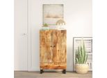 Vidaxl Credenza Con Cassetto 60X33X100 Cm In Legno Massiccio Di Mango E Ferro
