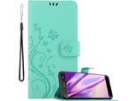 Cadorabo Cover Per Sony Xperia XA2 Cover Protettiva In Turchese Cover Protettiva Cover Telefono Cellulare Cover Fiori Custodia Fiore