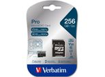 Verbatim 47045 Sd Microsd Card 256GB Verbatim Sdhc Pro Class 10 + Adapter Retail