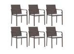 Syfax™ Sedie Da Giardino Con Cuscini 6Pz Marroni 56X59X84Cm Polyrattan