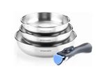 Set Di 3 Padelle 20-24-26 Cm - Acciaio Inox