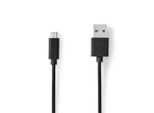 Cavo Usb | Usb 2.0 | USB-A Maschio | Usb Micro-B Maschio | 11 W | 480 Mbps | Nichelato | 2,00 M | Rotondo | Pvc | Nero | Etichetta