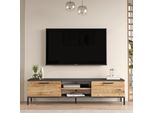 Skye Decor, Rl1-Aa, Mobile Tv, Legno Di Pino Atlantico, Pannello Di Legno Rivestito Al 100 % Di Melamina, 160 X 35 X 39,1 Cm