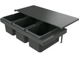 Naber 8013386 Cestino Per Rifiuti Cox Stand-Up® 250 S/900-3, Antracite, 39 (3X13) Litri / Larghezza Mobile 90 Cm