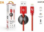 Cavo Dati Aligator Premium 2A, Lightning Rosso