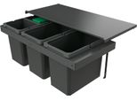 Naber 8013416 Cox Stand-Up® 350 S/900-4 Cestino Per Rifiuti Con Coperchio Organico, Antracite, 64 (2X22/2X10) Litri / Larghezza Mobile 90 Cm