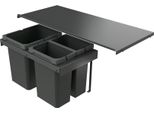 Naber 8013422 Cestino Per Rifiuti Cox Stand-Up® 350 K/900-3, Antracite, 30,5 (2X7,5/1X15,5) Litri / Larghezza Mobile 90 Cm