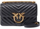 Pinko Borsa A Tracolla Love One Mini Dc Sheep Nappa Chevron Black - Antique Gold Nero