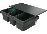 Naber 8013385 Cox Stand-Up® 250 S/800-4 Cestino Per Rifiuti Con Coperchio Organico, Antracite, 35 (1X13/1X10/2X6) Litri / 80 Cm Larghezza Mobile