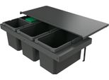 Naber 8013398 Cox Stand-Up® 280 S/900-4 Cestino Per Rifiuti Con Coperchio Organico, Antracite, 46 (2X16/2X7) Litri / 90 Cm Larghezza Mobile