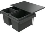 Naber 8013390 Cox Stand-Up® 280 S/600-3 Cestino Per Rifiuti Senza Coperchio Antracite, 30 (1X16/2X7) Litri / 60 Cm Larghezza Mobile