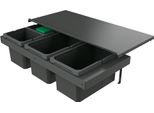 Naber 8013388 Cox Stand-Up® 250 S/900-4 Cestino Per Rifiuti Con Coperchio Organico, Antracite, 38 (2X13/2X6) Litri / Larghezza Mobile 90 Cm