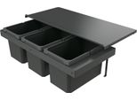 Naber 8013396 Cestino Per Rifiuti Cox Stand-Up® 280 S/900-3, Antracite, 48 (3X16) Litri / Larghezza Mobile 90 Cm