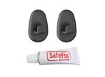 Metaltex Plakhaken 2 Stuks Zwart