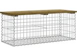 Syfax™ Panca Da Giardino Design Gabbione 103X44X42 Cm Pino Impregnato