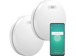 Aroha Smart Connect Rilevatore Di Fumo Wifi - Batteria Da 10 Anni, Sensore Fumo Wifi Con App Tuya & Smartlife - Allarme Anticendio - 2 Pezzi