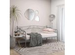 The Living Store Divano Letto Grigio Struttura Letto In Metallo 90X200 Cm