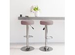 The Living Store Sgabello Da Bar 2 Pezzi. Tessuto Taupe