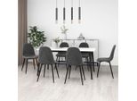 The Living Store Sedie Da Pranzo 6 Pezzi. Velluto Grigio Scuro
