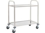 The Living Store Carrello Da Portata A 2 Livelli 95 X 45 X 83,5 Cm In Acciaio Inox